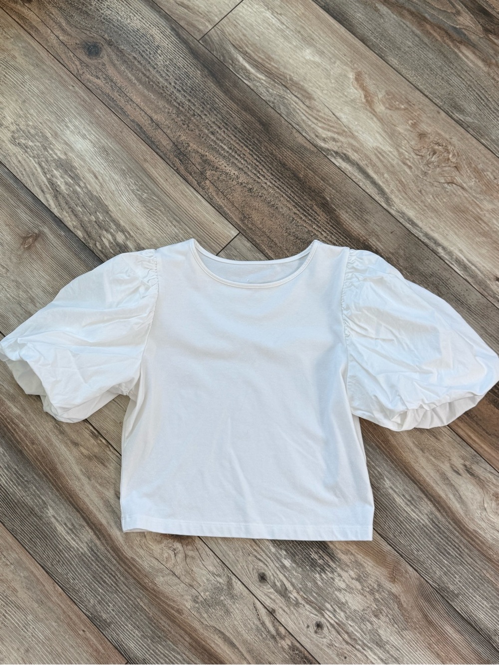 a new day White Puff Sleeve Tee